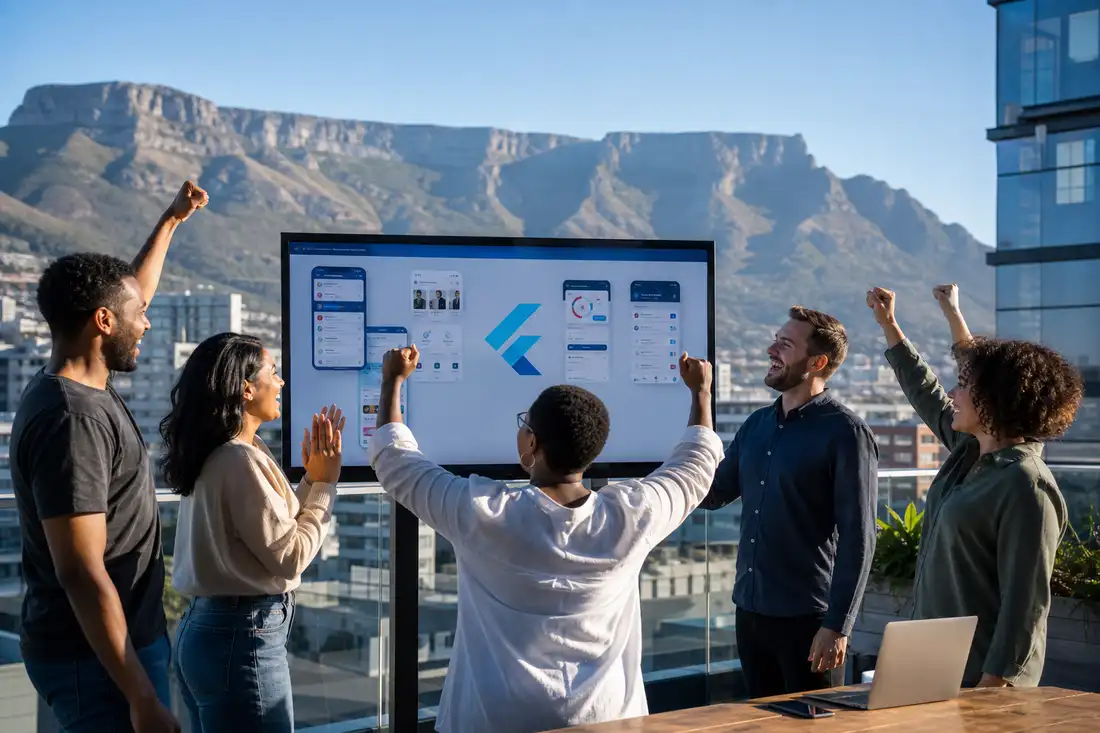 Flutter app development planning session with South African mobile specialists